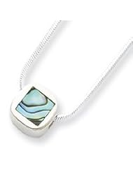 Sterling Silver Abalone Pendant W/ 16" Chain