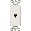 Leviton 40649-W 6P4C Screw Terminals, Decora Insert, White