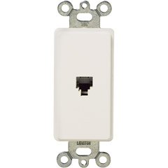 Leviton 40649-W 6P4C Screw Terminals, Decora Insert, White