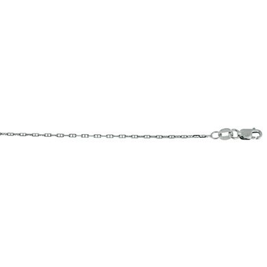 14k White Gold 1.3mm Anchor Chain Necklace - 20 Inch - JewelryWeb