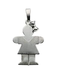Jewelplus The Kids "Hugs" Girl Pendant 14K White 19.50X13.50 Mm