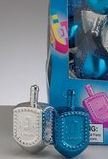 Blue and Silver Metallic Plastic Dreidel