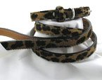 Amberhill Jaguar Hair on Italian Calf Leather Dog Collar - Size 10 - 5/8