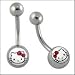 316L Hello Kitty Logo Belly Ring Body Piercing Jewelry