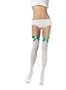 Leg Avenue Opaque thigh highs with satin bow and lucky clover applique