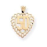 14k 50 In Heart Charm