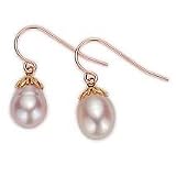 14k Pink Freshwater Eurowire Hook Earring