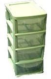 SMALL 4 DRAWER PLASTIC UNIT BLUE