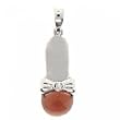 14KT White Gold Pendant Garnet Diamond Ladies Shoe New