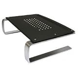 Steel Platform for Monitors and Laptops (Black/Silver) (4.5H x 15W x 11.25D)