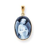 14k 13x18 Guardian Angel Agate Cameo Pendant