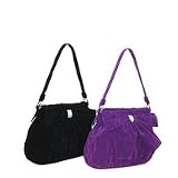 Lili Bou Purple Suede Scoop Handbag