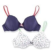 2 Pack Angel Cotton Rich Kite Print Underwired Bras