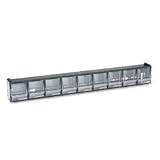 Deflecto 20904OP Nine-bin horizontal tilt bin storage system, 23-5/8w x 2-1/2d x 3-5/16h, black