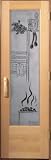Sauna Door Etched Glass with Negative Image EGN