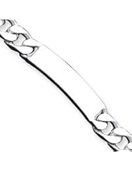 Sterling Silver 8.5inch Polished Engraveable Curb Link ID Bracelet