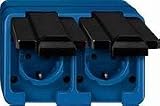 Merten 229275 SCHUKO-Doppel-Steckdose, blau, SCHLAGFEST