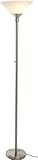 Adesso 7500-22 Aries 73-Inch Torchiere-Style Incandescent Floor Lamp, Satin Steel