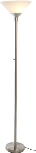Adesso 7500-22 Aries 73-Inch Torchiere-Style Incandescent Floor Lamp, Satin Steel