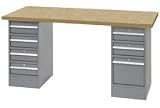 72 X 30 Shop Top Pedestal Workbench W/ 7 Drawers