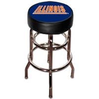 Illinois Fighting Illini Double Rung Vinyl Swivel Bar Stool 