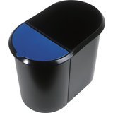 Produkt-Bild: Helit H6103993 Duo-System-Papierkorb gro&szlig;er Beh&auml;lter schwarz / blau