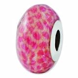 Sterling Silver Reflections Pink Snake Print Bead