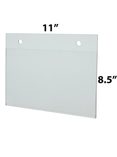 Displays2go Clear Acrylic 11 X 8.5 Wall Mount Sign Holders, 10 Pack (FL1185)