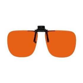 Polycarbonate Clip-on Flip-up Bright Orange Enhancing Driving Glasses -58mm Wide X 47mm High (131mm Wide)