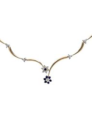 Sapphire and Diamond necklace in 14kt yellow gold