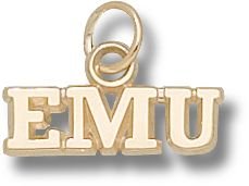 Eastern Michigan Eagles EMU 3/16 Charm - 14KT Gold Jewelry