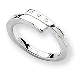 Sterling Silver White Ice .03ct. Diamond Ring - Size 8