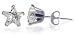Sterling Silver Clear Cubic Zirconia 4 MM Star Stud Earrings