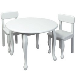 Kitchen: Gift Mark Queen Anne Round Table & Chair Set White