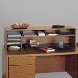 Safco 3676MH Wood low-profile desktop organizer, 47-1/4w, mahogany