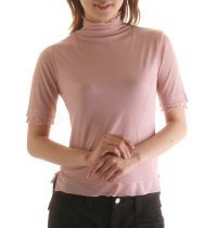 シルクガーゼ強撚80ｇ メロウロック身頃二重の半袖ボトルネック８色