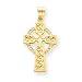 14k Diamond-cut Celtic Cross Pendant