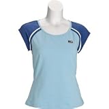 Fila Heritage Cap Sleeve Top (COLOR: Light Blue/Blue, SIZE:Large)