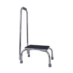 Footstool w/ Support Handle - Foot Stool with Handrail, Foot Stool with Support, Foot Stool, Foot Step Stool, Foot Rest Stool, Medical Foot Stools, Bed Foot Stool, Metal Foot Stool