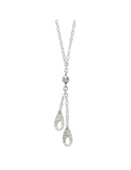 Genuine IceCarats Designer Jewelry Gift Sterling Silver Polished & Textured Teardrop Necklace In 18.00 Inch