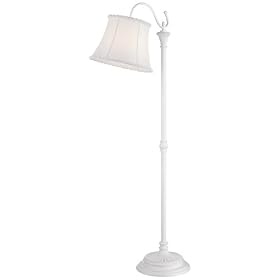 White Downbridge Floor Lamp with White Floral Trim Shade: Home Improvement