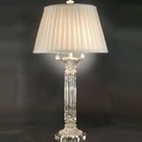 IMAGE OF Dale Tiffany GT70692 Crystal Table Lamp, Brushed Nickel and Fabric Shade