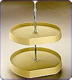 20 D-Shaped Lazy Susan 3 Shelf Set, For 38 to 46 tall Cabinets Almond