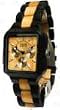 Tense Natural Wood Square Walnut Two Tone Multi Eye Watch B7305WM LF