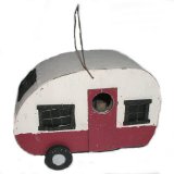 Red RV Hanging Camper BIRD HOUSE camping Trailer NEW