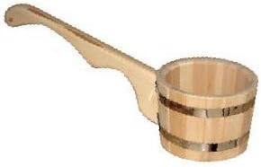 Wooden Ladle for Traditional Russian Bania (баня) and Finnish Sauna 0.6L with a long handle