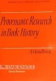Provenance Research in Book History