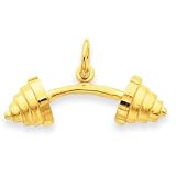 14k Gold Barbell Charm