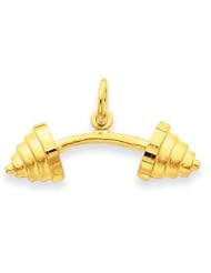 14k Gold Barbell Charm
