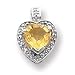 14k White Gold Citrine and Diamond Pendant
